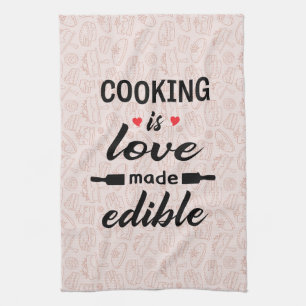Koken is liefde grappige slogan theedoek