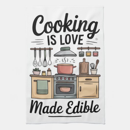 Koken is Liefde Theedoek (Verticaal)