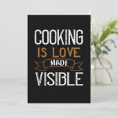 Koken is liefde zichtbaar gemaakt save the date (Staand voorkant)