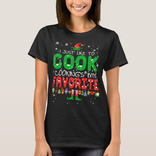 Koken is mijn favoriete grappige ELF Lunch Lady Ch T-shirt (Voorkant)