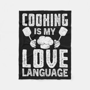 Koken is mijn liefdestaal Funny chef citaat Fleece Deken