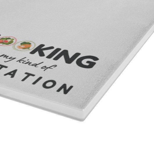 Koken is mijn soort meditatie - grappige keuken snijplank (Hoek)