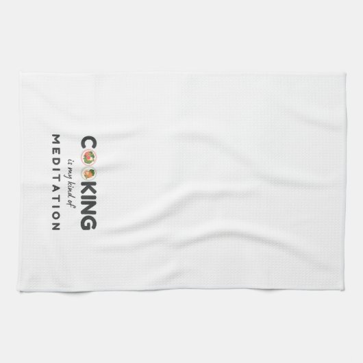 Koken is mijn soort meditatie - grappige keuken theedoek (Horizontaal)