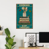 Koken is mijn therapie poster (Thuiskantoor)