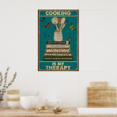 Koken is mijn therapie poster (Keuken)