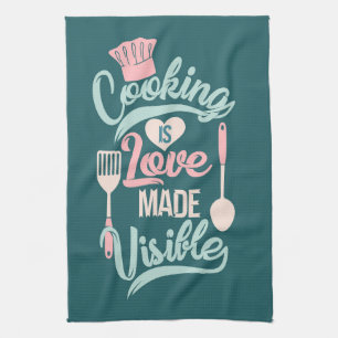 Koken is zichtbaar gemaakt uit liefde theedoek
