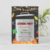Koken, klasse verjaardagsfeestje kaart (Staand voorkant)