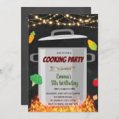 Koken, klasse verjaardagsfeestje kaart (Voorkant / Achterkant)
