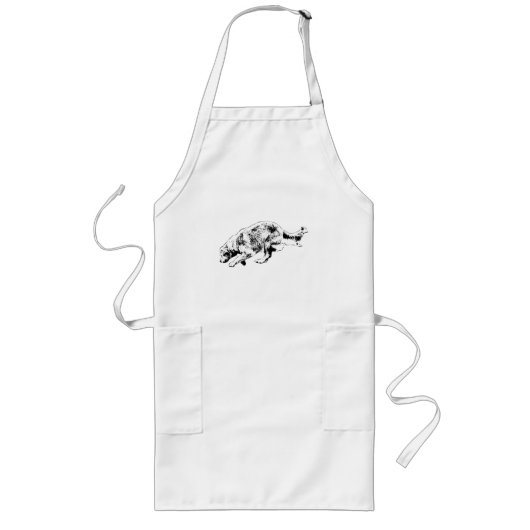 Koken & kletsen met een gouden toets lang schort (Voorkant)