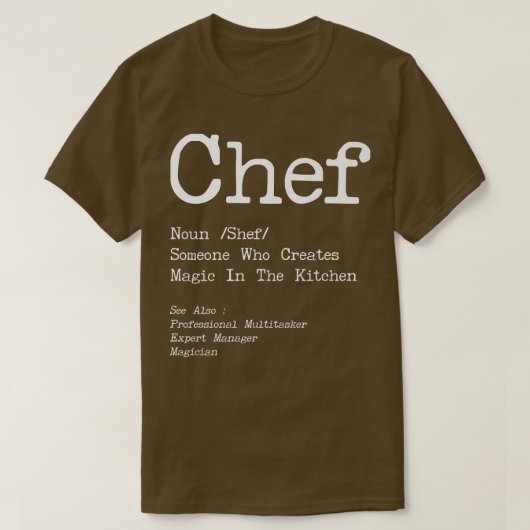 Koken Kok Definitie Keuken Chef T-shirt (Design voorkant)