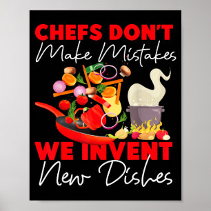 Koken Kook Keuken Chef Chefs Maken Geen Fouten Poster
