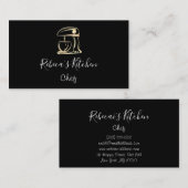 Koken Logo Robot Mixer Chef Black Gold Visitekaartje (Voorkant / Achterkant)