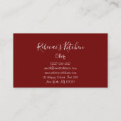 Koken Logo Robot Mixer Chef Burgundy Gold Visitekaartje (Achterkant)