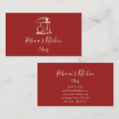 Koken Logo Robot Mixer Chef Burgundy Gold Visitekaartje (Voorkant / Achterkant)