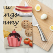 Koken met alle lekkers theedoek (Quarter Fold)
