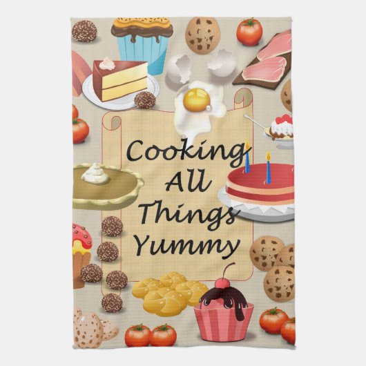 Koken met alle lekkers theedoek (Verticaal)