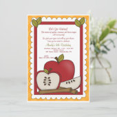 Koken met appels uitnodiging (Staand voorkant)