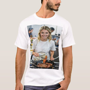 Koken met Bacon Foto Aanpassen T-shirt