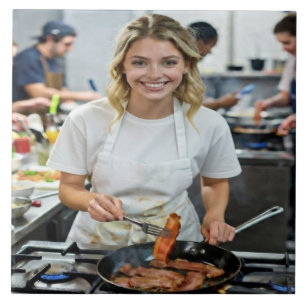 Koken met Bacon Foto Aanpassen Tegeltje