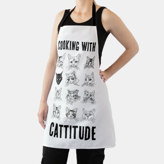 Koken met Cattitude - Originele Kat Tekeningen Schort (Insitu)