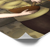 Koken met dinosaurussen poster (Hoek)