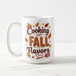 Koken met herfstkleuren gepersonaliseerd koffiemok