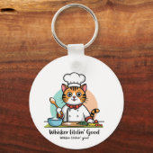 Koken met kat - Chef Kat Sleutelhanger (Achterkant)