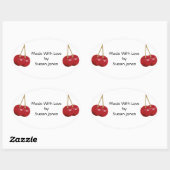Koken met kersen ovale sticker (Vel)