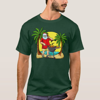 Koken met Kerstman Kerstmis in Juli Grill Meester T-shirt