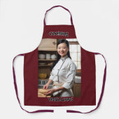 Koken met liefde donkerrood volwassen Schort rode  (Voorkant)