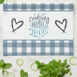 Koken met liefde Gingham Plaid Theedoek
