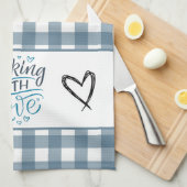 Koken met liefde Gingham Plaid Theedoek (Quarter Fold)