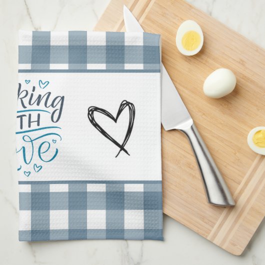 Koken met liefde Gingham Plaid Theedoek (Quarter Fold)