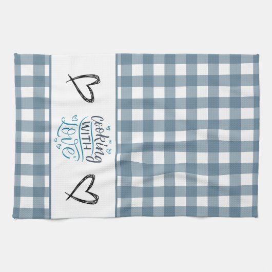 Koken met liefde Gingham Plaid Theedoek (Horizontaal)