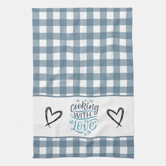 Koken met liefde Gingham Plaid Theedoek (Verticaal)
