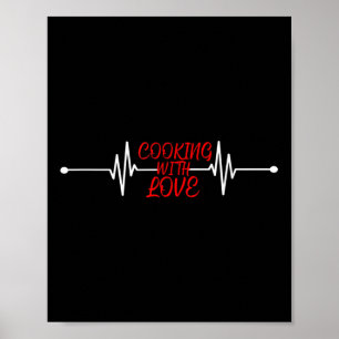 Koken met liefde Grappig Koken Chef Gift Poster