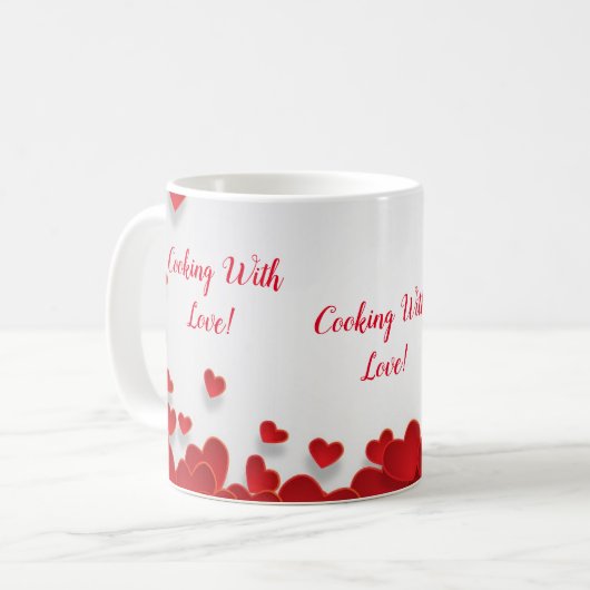 Koken met liefde hart Mok (Voorkant links)