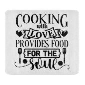 Koken met liefde levert voedsel voor de soep snijplank (Voorkant)