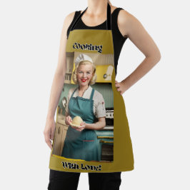 Koken met liefde Olive Adult Schort Black Straps