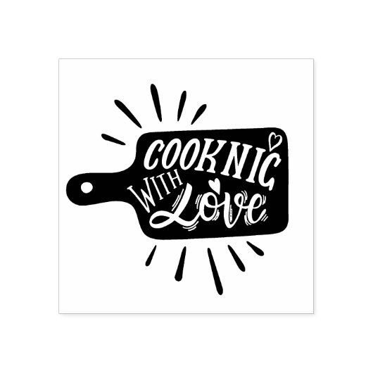 Koken met Liefde Rubberstempel (Afrduk)