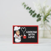Koken met Love Visitekaartje Contactkaartje (Staand voorkant)