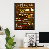 Koken met Love WordArt™-Poster Poster (Thuiskantoor)