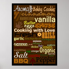Koken met Love WordArt™-Poster Poster