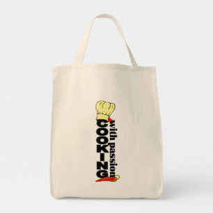 Koken met passiezak tote bag