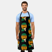 Koken met pompoen Hipster Jack Halloween Schort (Gedragen)