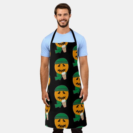 Koken met pompoen Hipster Jack Halloween Schort (Gedragen)