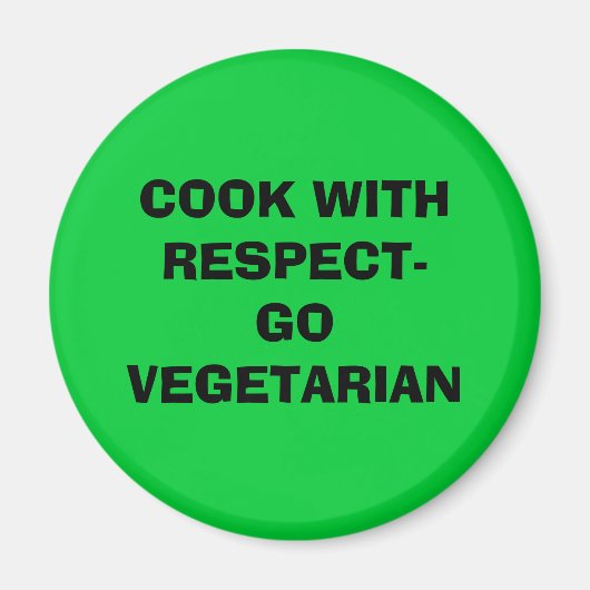 KOKEN MET RESPECT-GO VEGETARISCH MAGNEET (Voorkant)