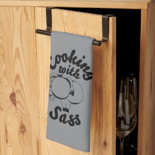 koken met sass keukendoek donkergrijs theedoek