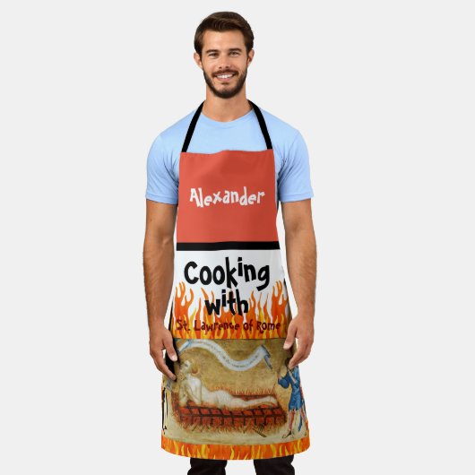 Koken met St. Lawrence All-Over Print Apron Schort (Gedragen)