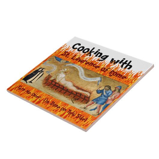 Koken met St. Lawrence of Rome (M 022) Tegeltje (Zijkant)